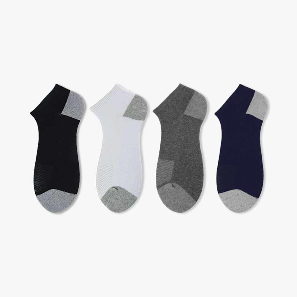 Men's Cotton Athletic Cushioned Low Cut Socks -4 na pares
