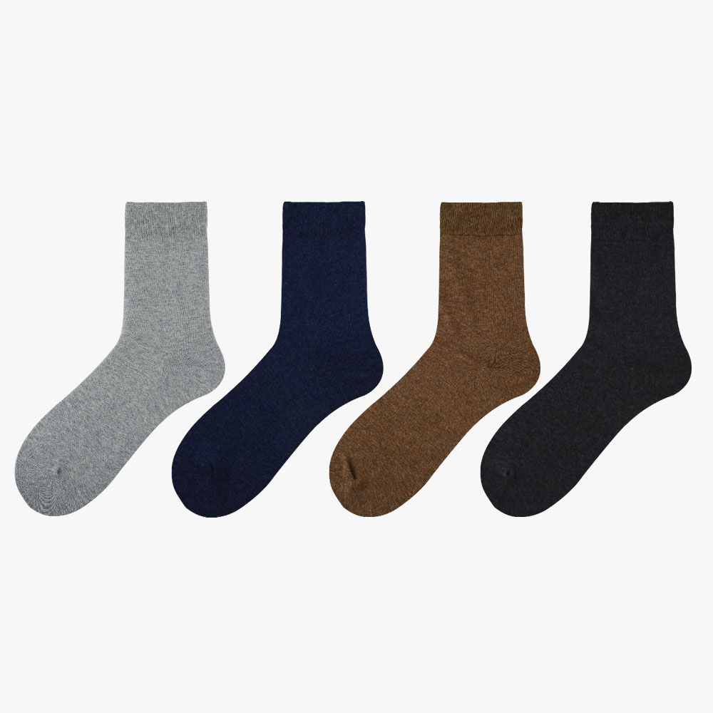 Men's Cotton Stay Up Dress Socks Multi-color -4 pairs