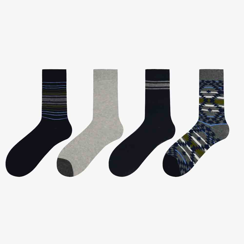 Men’s Daily Dressing Crew Casual Socks -4 pairs
