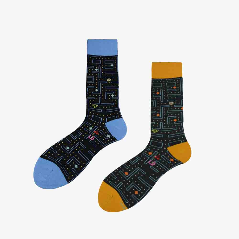 Men's Novelty Labyrinth  Cotton Crew Socks-2 pairs