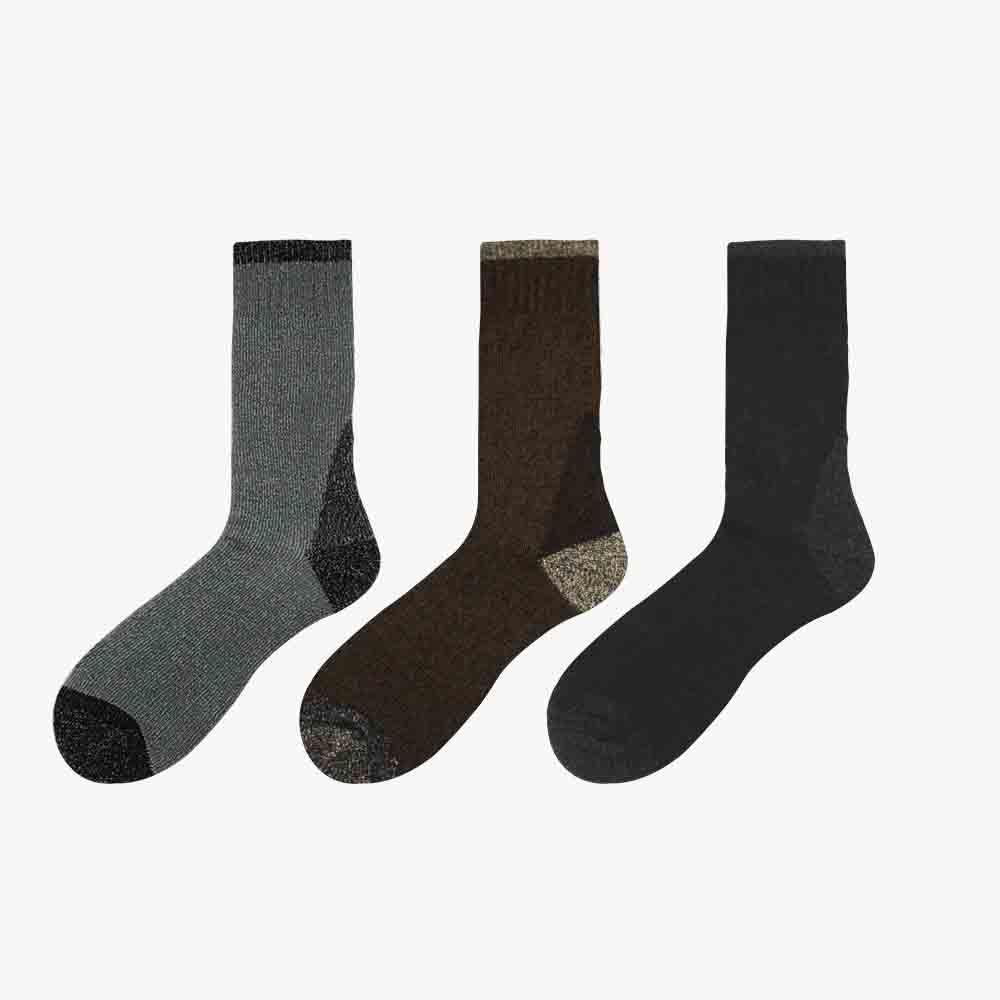 Мужские толстые мягкие носки с надписью и вырезом в ассортименте - 3 пары.